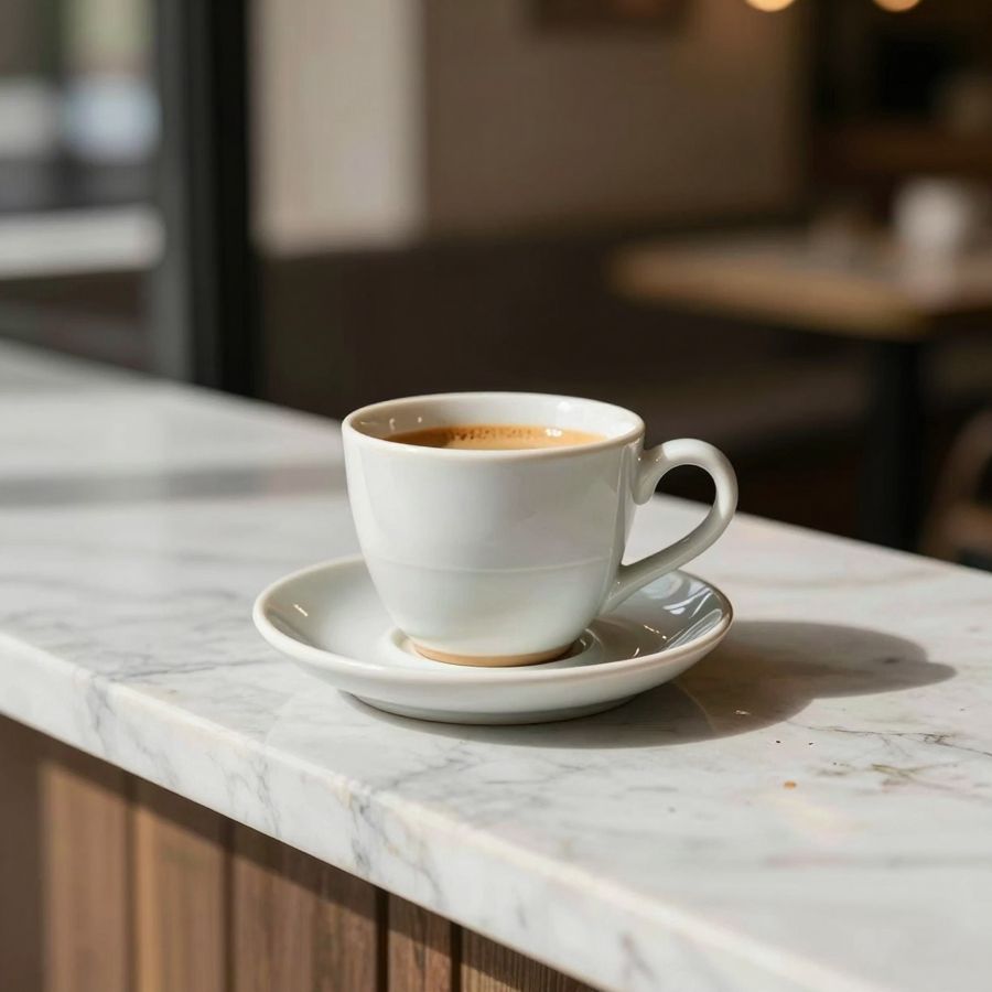 The starting photo of an espresso cup
