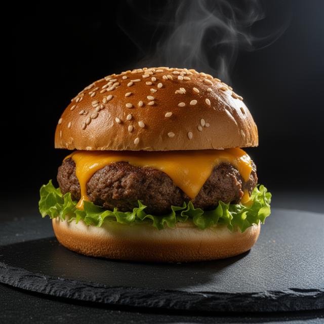 AI food photo of a gourmet burger